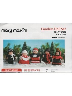 Mary Maxim Carolers Christmas Knitting Kit 97362N for 5 Inch Dolls